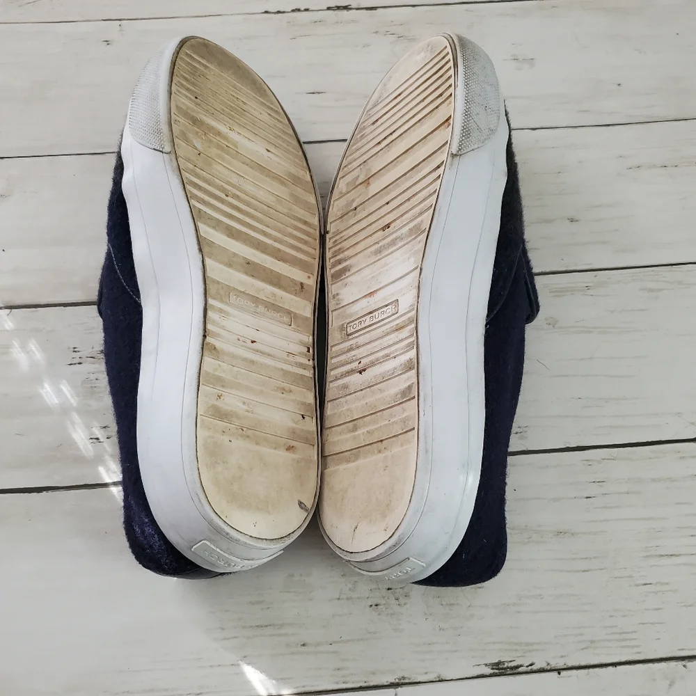 Tory Burch stardust ombre wool slip on sneakers blue green size 6‎